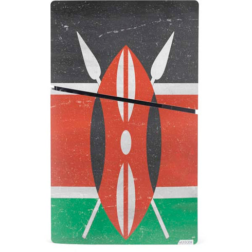 Kenya Flag Distressed PS5 Slim Digital Edition Console Skin